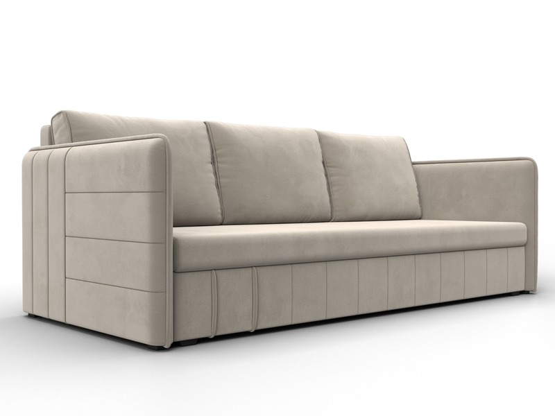 Диван прямой Слим, Микровельвет, Бежевый