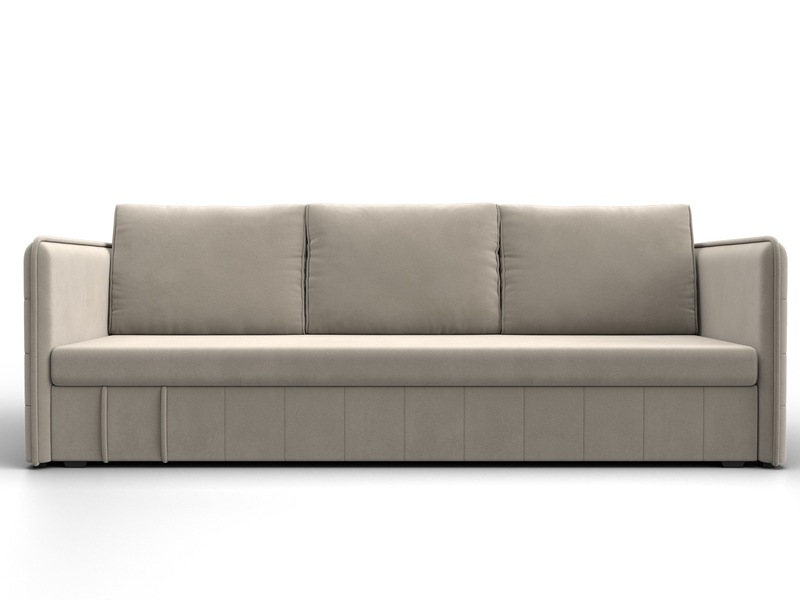 Диван прямой Слим, Микровельвет, Бежевый