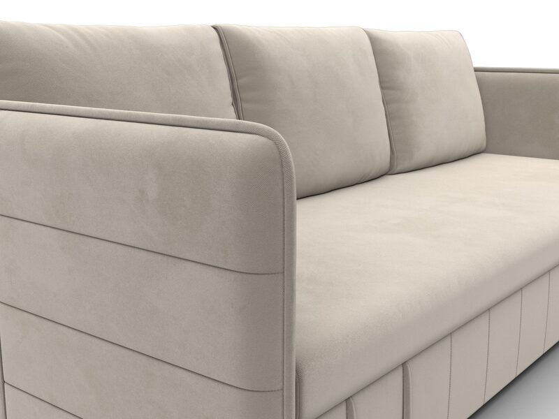 Диван прямой Слим, Микровельвет, Бежевый