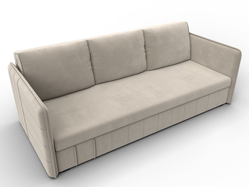 Диван прямой Слим, Микровельвет, Бежевый