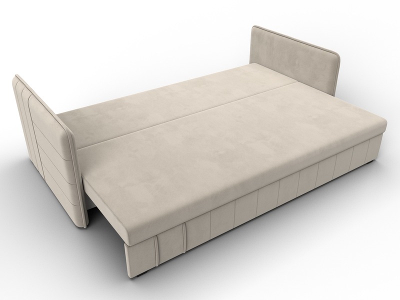 Диван прямой Слим, Микровельвет, Бежевый