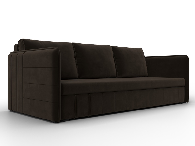 Диван прямой Слим, Микровельвет, Коричневый