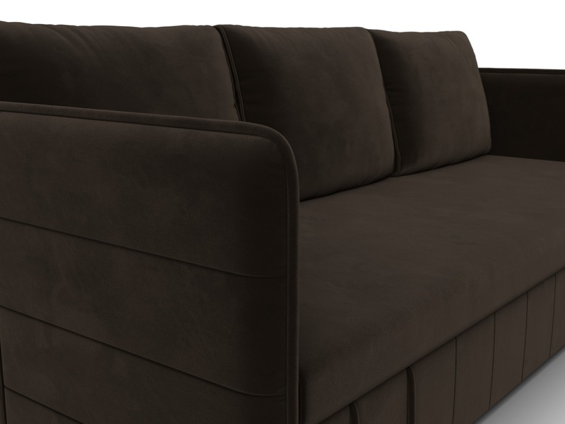 Диван прямой Слим, Микровельвет, Коричневый