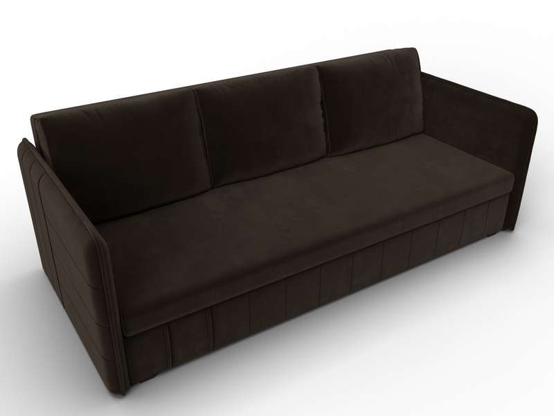 Диван прямой Слим, Микровельвет, Коричневый
