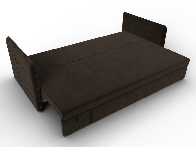 Диван прямой Слим, Микровельвет, Коричневый