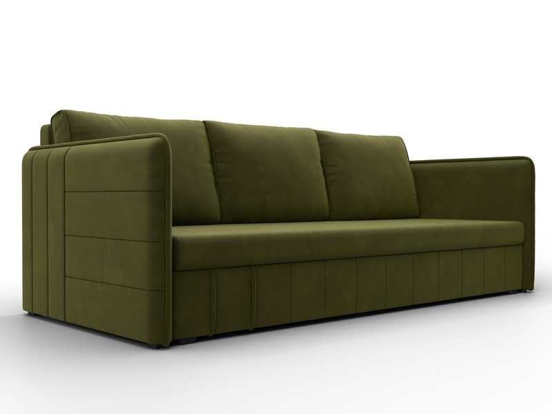 Диван прямой Слим, Микровельвет, Зеленый