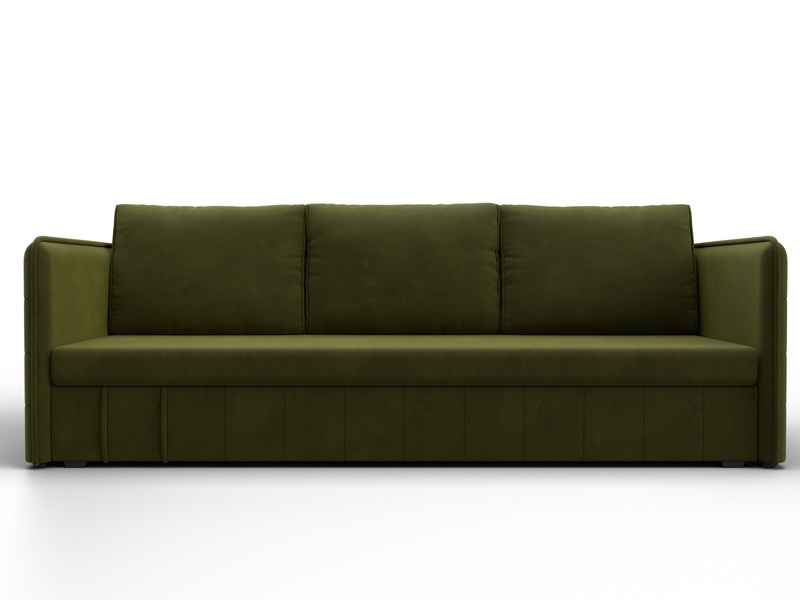 Диван прямой Слим, Микровельвет, Зеленый