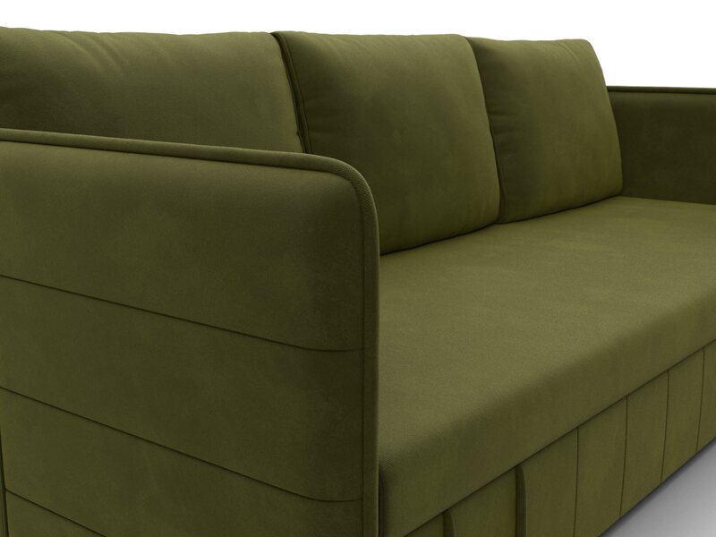 Диван прямой Слим, Микровельвет, Зеленый