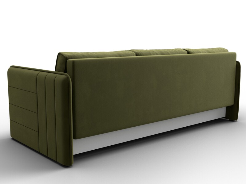 Диван прямой Слим, Микровельвет, Зеленый