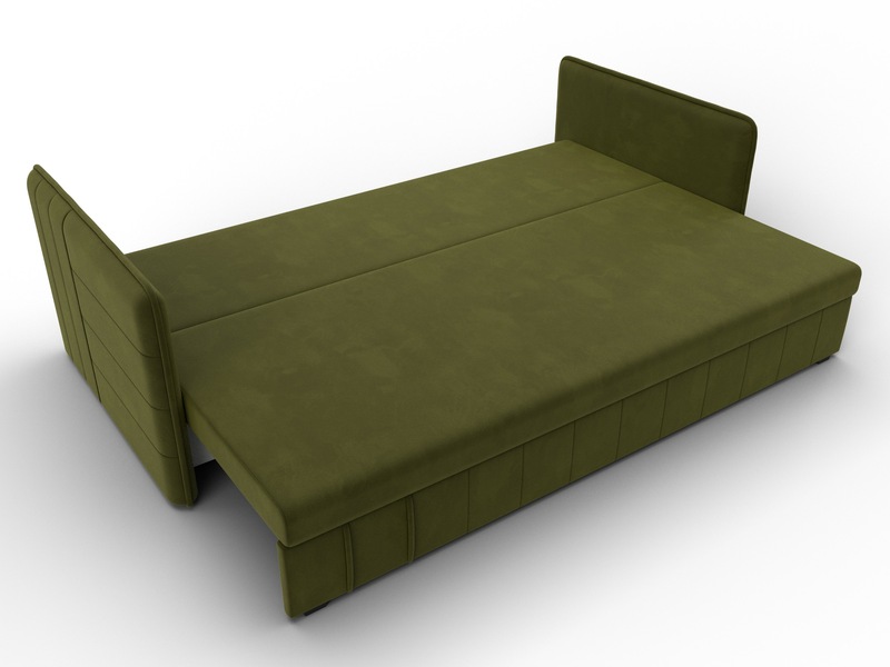 Диван прямой Слим, Микровельвет, Зеленый