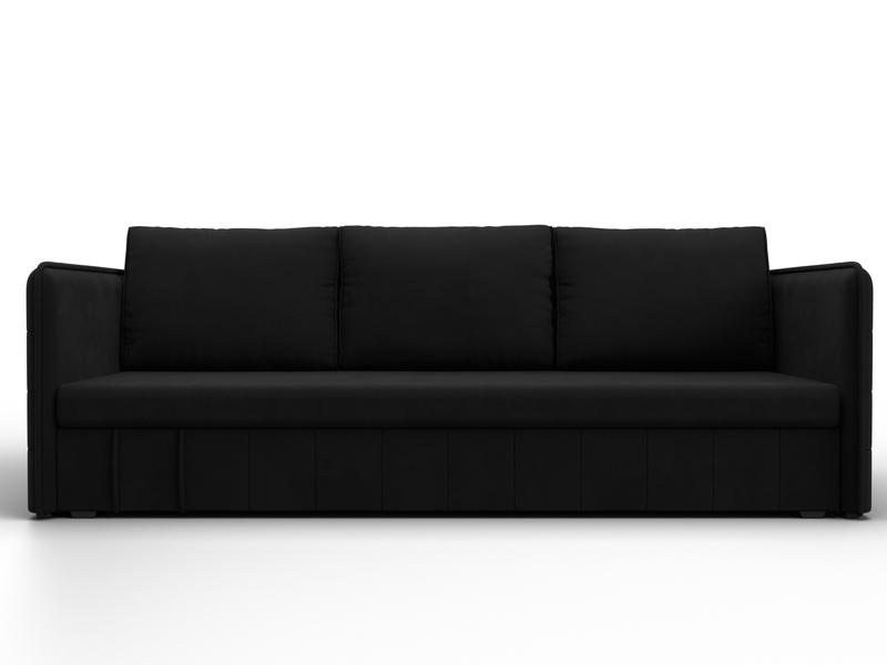 Диван прямой Слим, Микровельвет, Черный