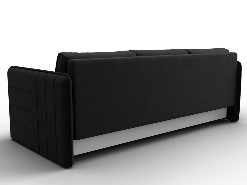 Диван прямой Слим, Микровельвет, Черный