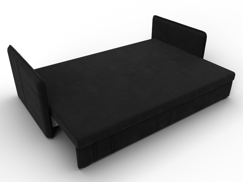 Диван прямой Слим, Микровельвет, Черный