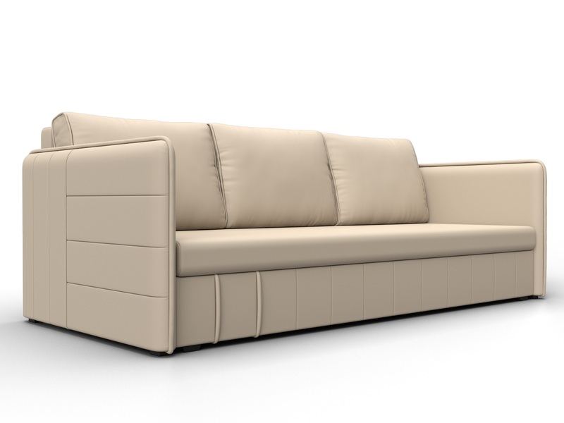 Диван прямой Слим, Экокожа, Бежевый