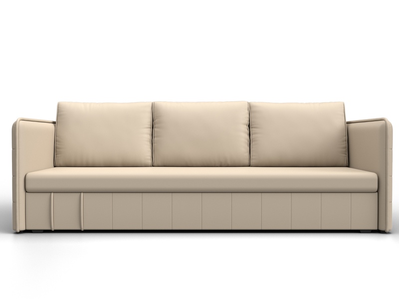Диван прямой Слим, Экокожа, Бежевый