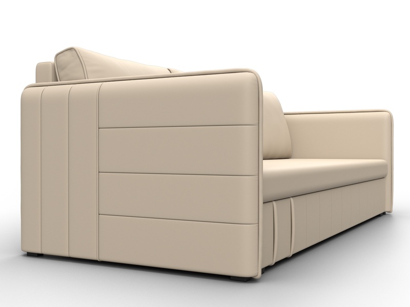 Диван прямой Слим, Экокожа, Бежевый