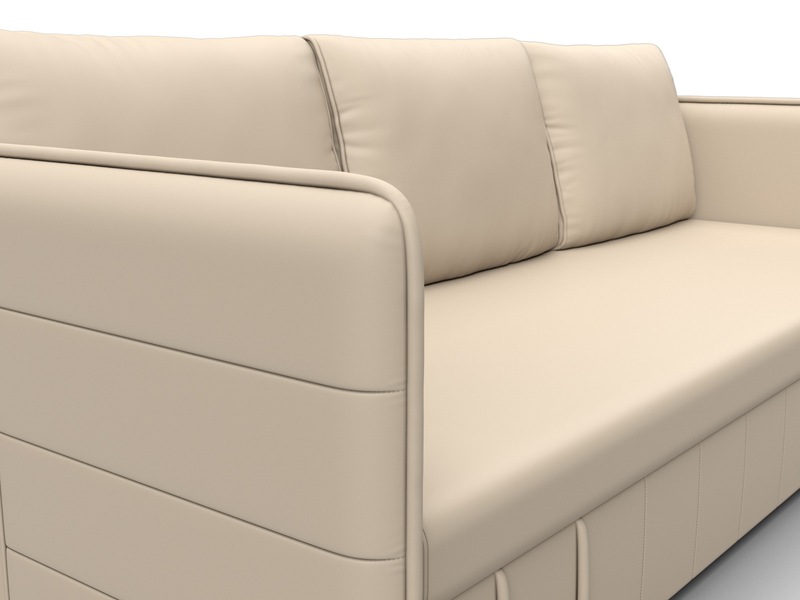 Диван прямой Слим, Экокожа, Бежевый