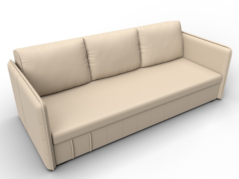 Диван прямой Слим, Экокожа, Бежевый