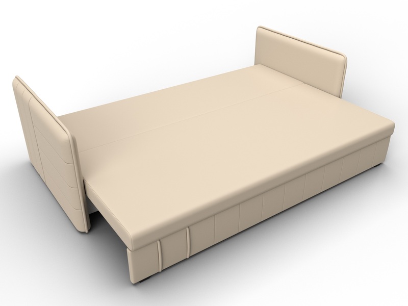 Диван прямой Слим, Экокожа, Бежевый