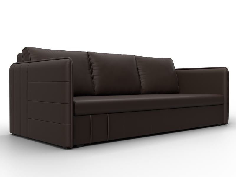 Диван прямой Слим, Экокожа, Коричневый