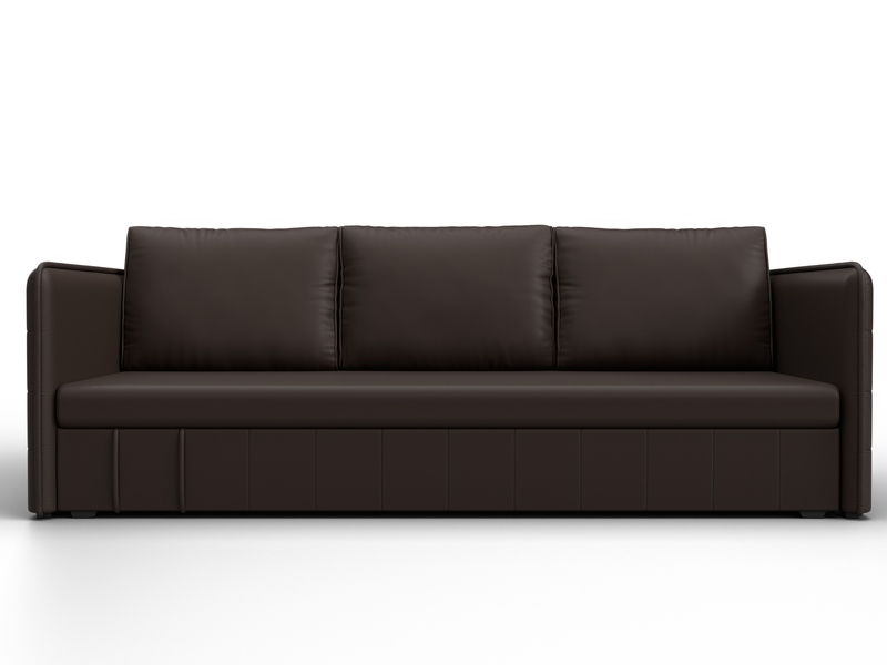 Диван прямой Слим, Экокожа, Коричневый