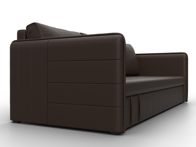 Диван прямой Слим, Экокожа, Коричневый