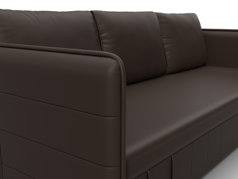 Диван прямой Слим, Экокожа, Коричневый