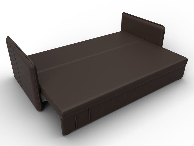 Диван прямой Слим, Экокожа, Коричневый