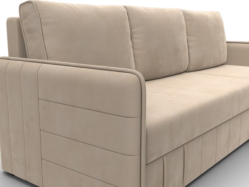 Диван угловой Слим угол универсальный, Велюр, SEVEN 729 бежевый