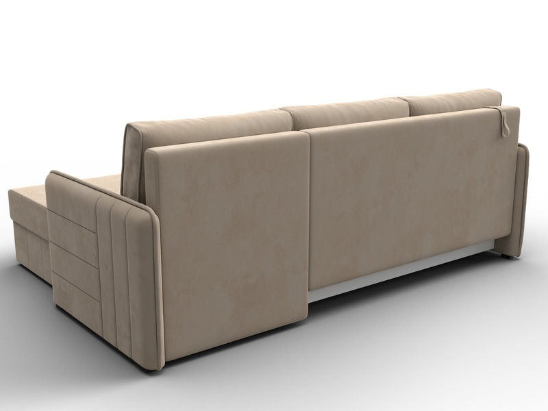 Диван угловой Слим угол универсальный, Велюр, SEVEN 729 бежевый