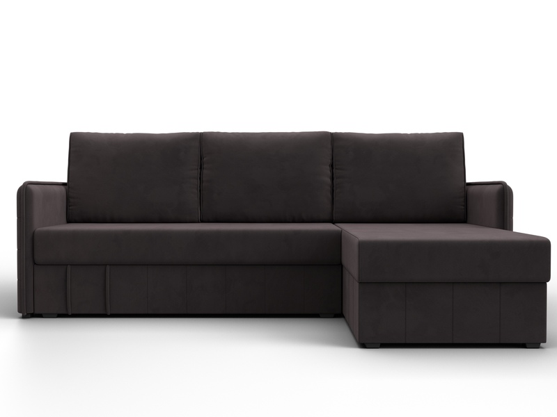 Диван угловой Слим угол универсальный, Велюр, SEVEN 727 коричневый