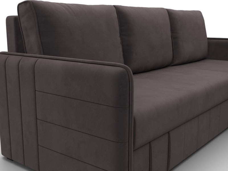 Диван угловой Слим угол универсальный, Велюр, SEVEN 727 коричневый