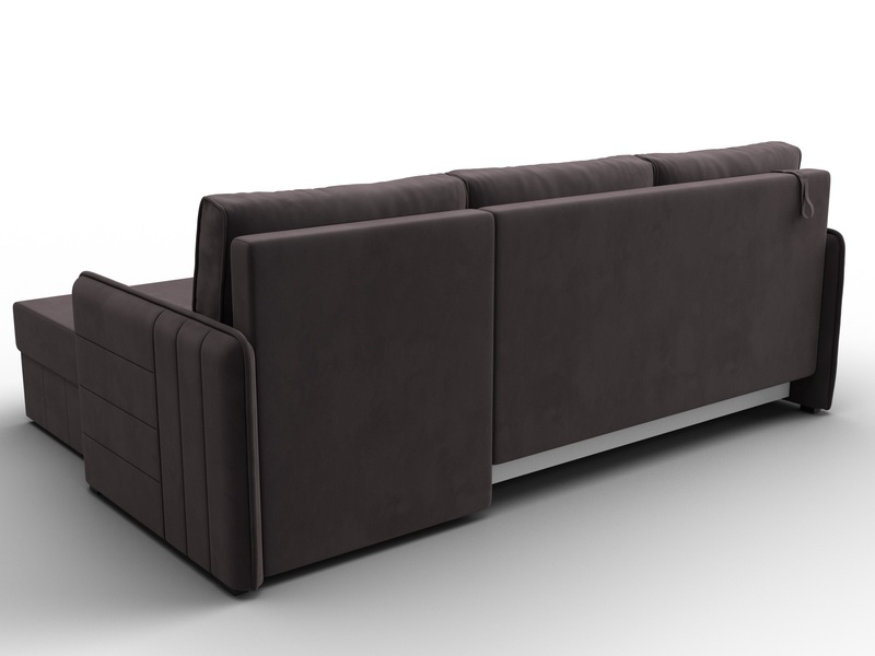 Диван угловой Слим угол универсальный, Велюр, SEVEN 727 коричневый