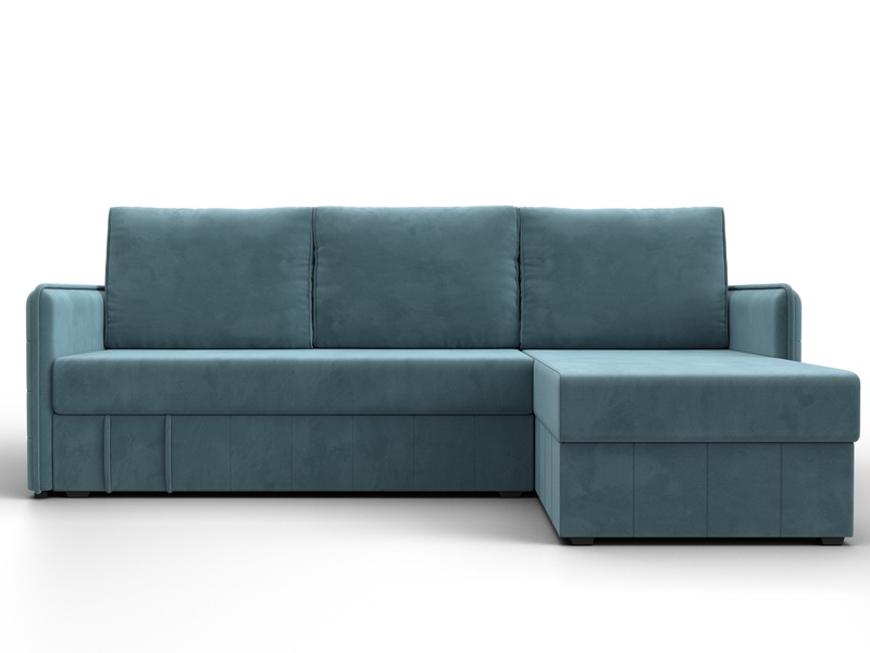 Диван угловой Слим угол универсальный, Велюр, SEVEN 113 бирюзовый