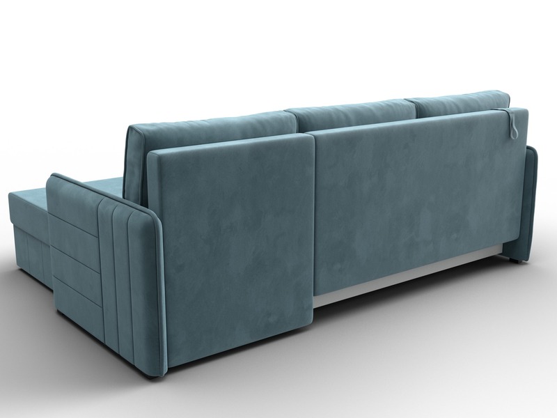 Диван угловой Слим угол универсальный, Велюр, SEVEN 113 бирюзовый