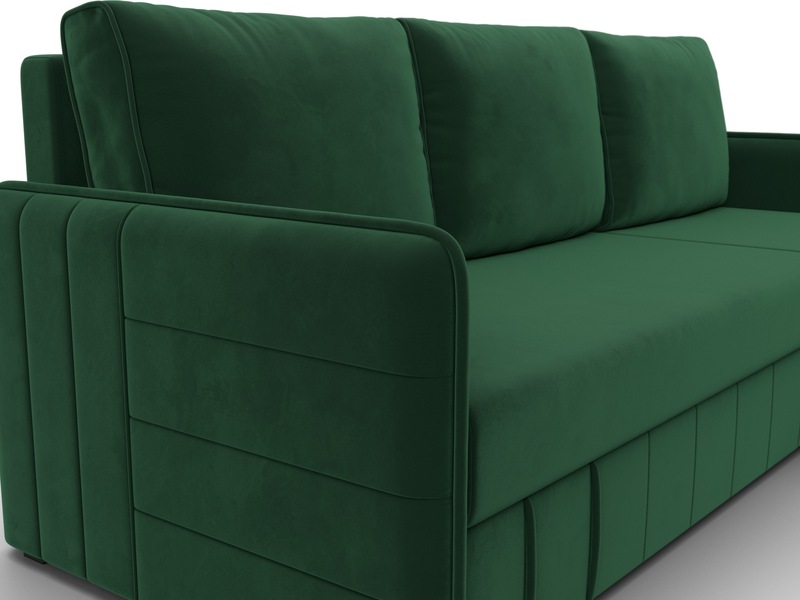 Диван угловой Слим угол универсальный, Велюр, SEVEN 626 зеленый