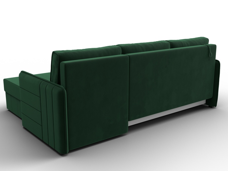 Диван угловой Слим угол универсальный, Велюр, SEVEN 626 зеленый