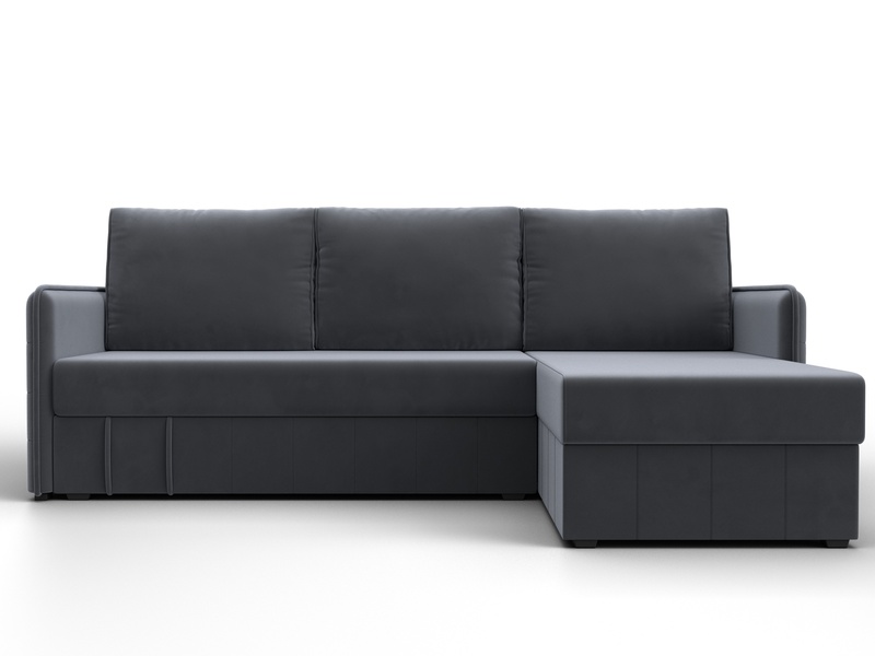 Диван угловой Слим угол универсальный, Велюр, SEVEN 17 серый