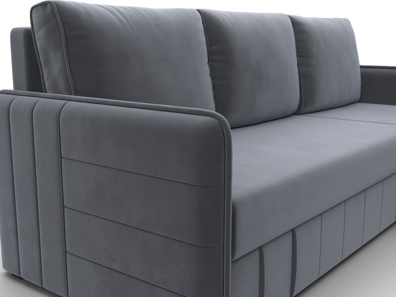 Диван угловой Слим угол универсальный, Велюр, SEVEN 17 серый