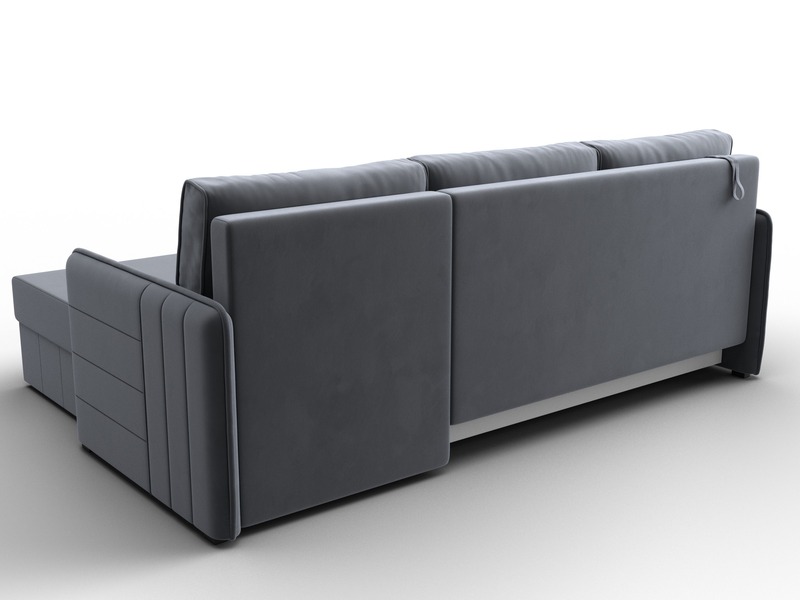 Диван угловой Слим угол универсальный, Велюр, SEVEN 17 серый