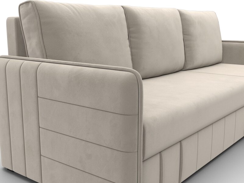 Диван угловой Слим угол универсальный, Микровельвет, Бежевый