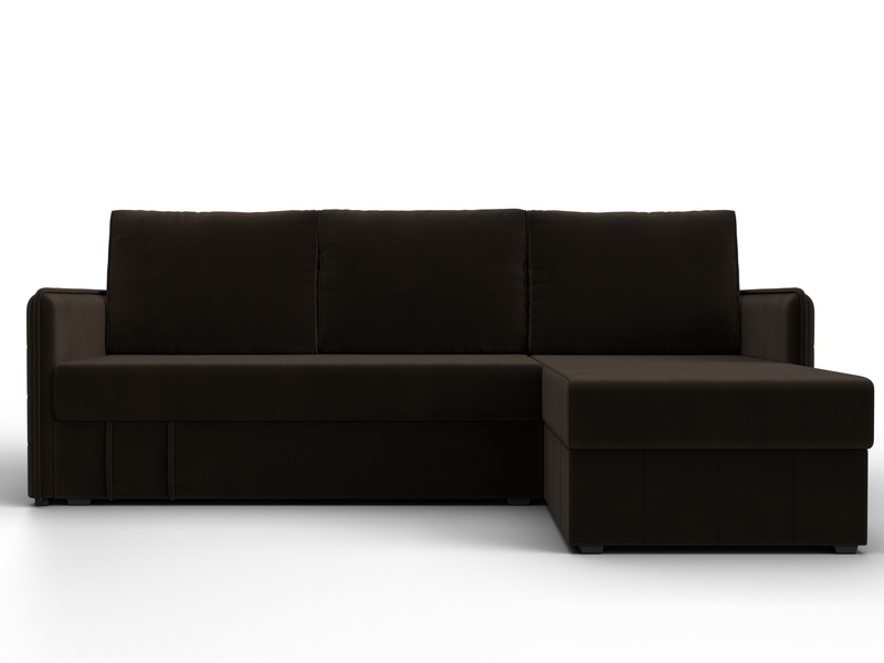 Диван угловой Слим угол универсальный, Микровельвет, Коричневый