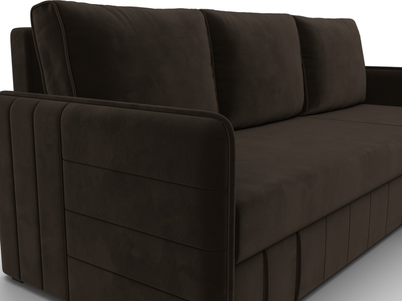 Диван угловой Слим угол универсальный, Микровельвет, Коричневый