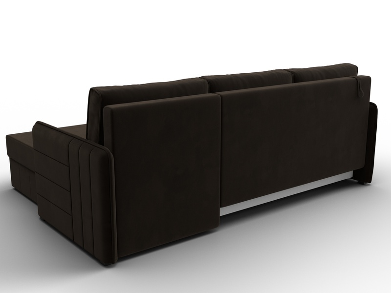 Диван угловой Слим угол универсальный, Микровельвет, Коричневый