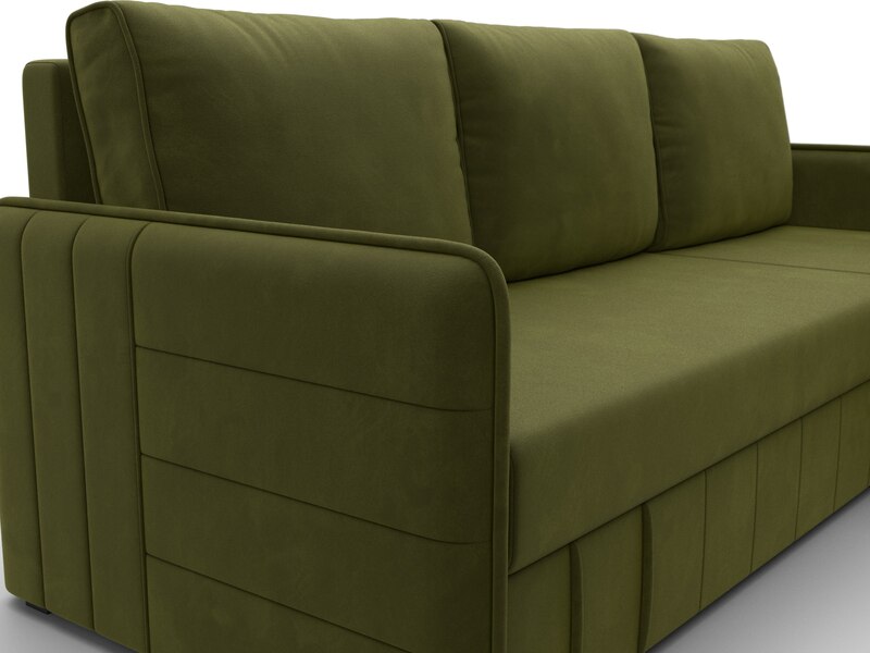 Диван угловой Слим угол универсальный, Микровельвет, Зеленый
