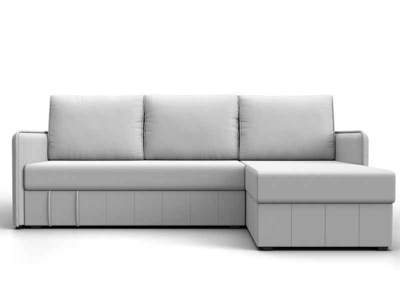 Диван угловой Слим угол универсальный, Экокожа, Белый