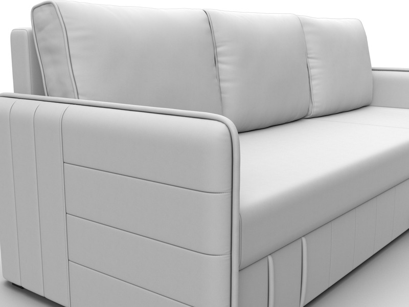 Диван угловой Слим угол универсальный, Экокожа, Белый