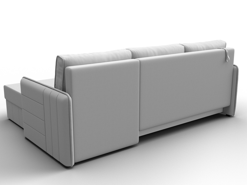 Диван угловой Слим угол универсальный, Экокожа, Белый