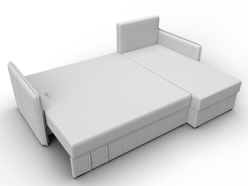 Диван угловой Слим угол универсальный, Экокожа, Белый