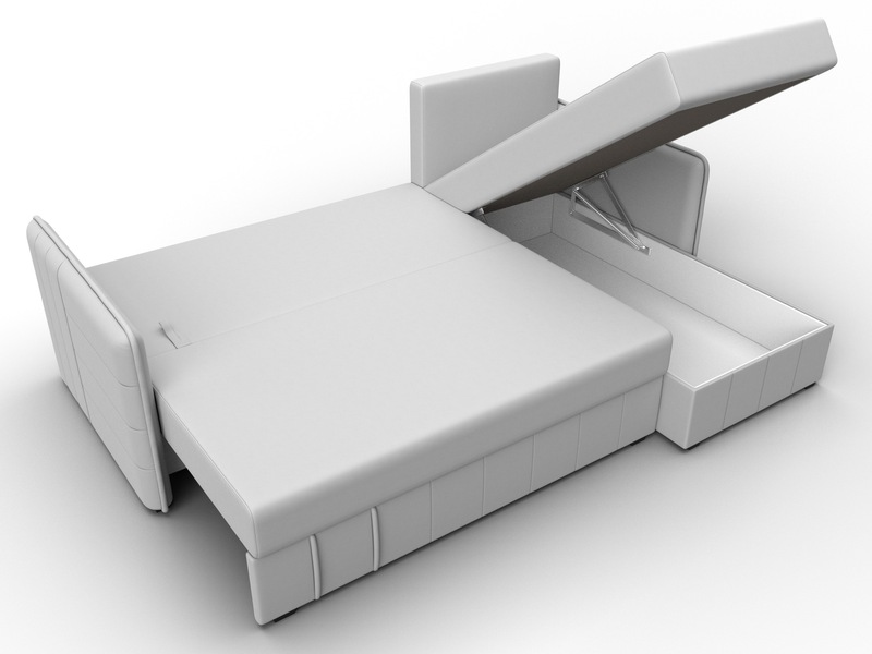 Диван угловой Слим угол универсальный, Экокожа, Белый